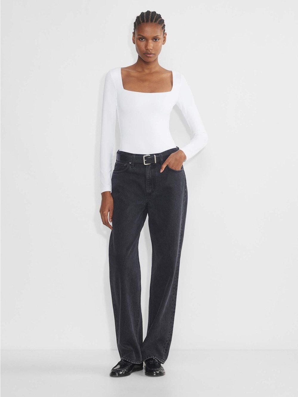 Aritzia Contour Squareneck Longsleeve Bodysuit